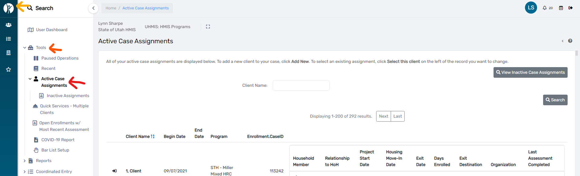 Managing Case Assignments – Utah HMIS
